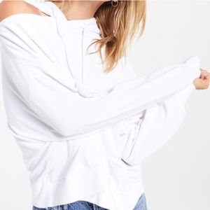 Z Supply White Open Shoulder Hoodie